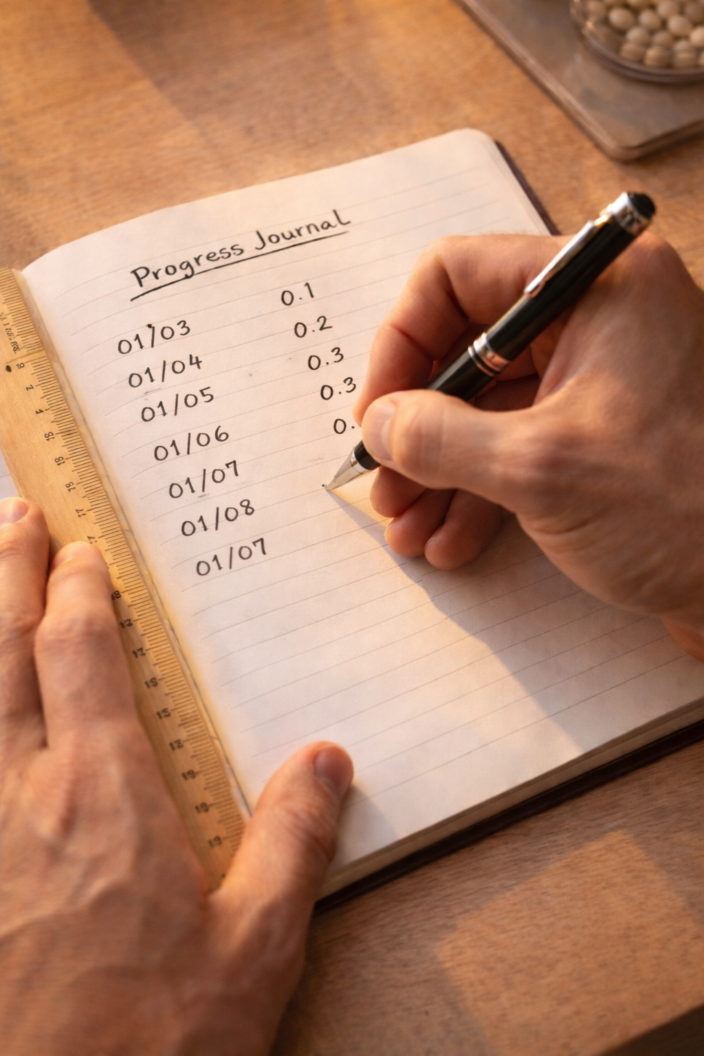 Tracking restoration progress in a structured journal